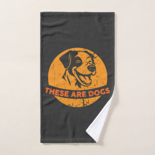 Dit Zijn Honden Moedig En Grappig Retro Hond Liefh Handdoek