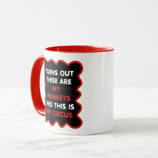 Dit zijn mijn apen en dit is mijn circus mok (Voorkant links)