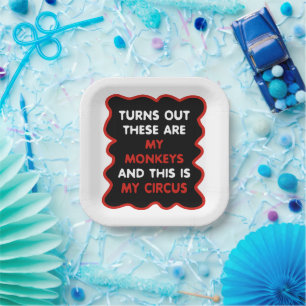 Dit zijn mijn apen en dit is mijn circus papieren bordje
