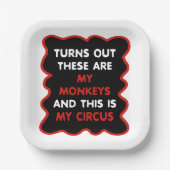 Dit zijn mijn apen en dit is mijn circus papieren bordje (Voorkant)