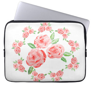 Dit zijn waterverf elegante rozen laptop sleeve