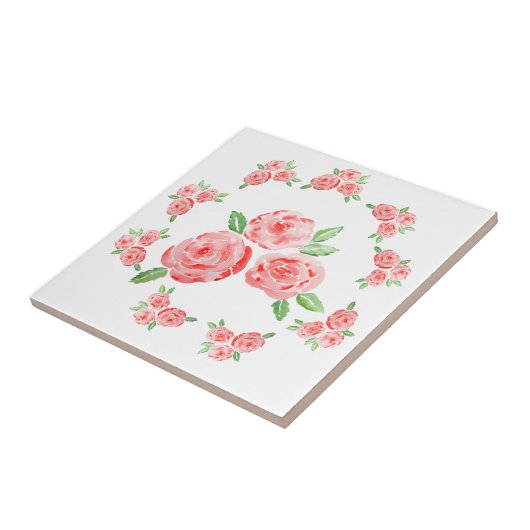 Dit zijn waterverf elegante rozen tegeltje (Zijkant)