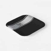 Dit zwart en zilver aangepaste vrijgezellenfeest p papieren bordje (Gebogen)