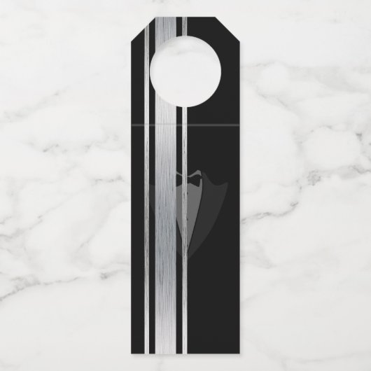 Dit zwart-wit vrijgezellenfeest voor edelman flessenhanger (Voorkant)