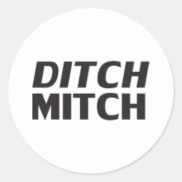 "Ditch Mitch" zwart wit Ronde Sticker