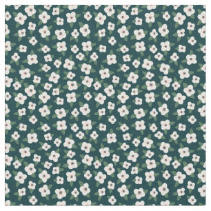 Ditsy Black en White Floral Flower Pattern Stof