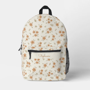 Ditsy Bloem Boho Botanisch Beige Meisjesachtige Na Bedrukte Rugzak