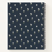Ditsy Bloem Boho Wilde Bloem Donkerblauwe Naam Tek Notitieboek (Achterkant)