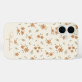 Ditsy Bloem Boho Wilde Bloem Neutraal Beige Naam Case-Mate iPhone Case (Achterkant (horizontaal))