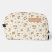 Ditsy Bloem Boho Wilde Bloem Neutraal Naam Beige Toilettasje (Voorkant)