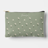 Ditsy Bloem Boho Wilde Bloem Salie Groen Naam Etui (Voorkant)