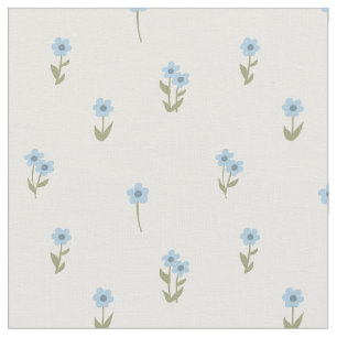 Ditsy bloem cottagecore boho wilde bloem blauw stof