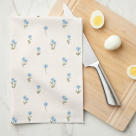Ditsy bloem cottagecore boho wilde bloem blauw theedoek