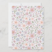 Ditsy Bloemen Baby Douche Uitnodigingen. Kaart (Achterkant)