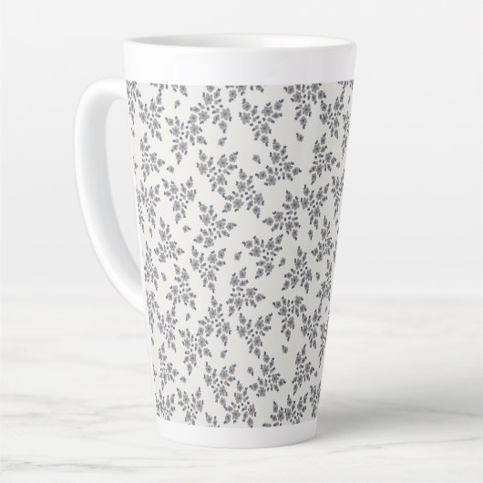 Ditsy bloemen in grijs latte mok (Linkerhoek)