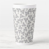 Ditsy bloemen in grijs latte mok (Voorkant)