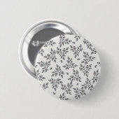 Ditsy bloemen in grijs ronde button 5,7 cm (Voorkant /achterkant)