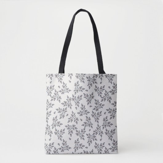 Ditsy bloemen in grijs tote bag (Voorkant)