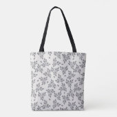 Ditsy bloemen in grijs tote bag (Achterkant)