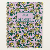 Ditsy Bloemen Roze Patroon Planner (Voorkant)