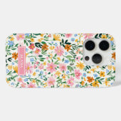 Ditsy Bloementuin met Initialen Case-Mate iPhone Case (Achterkant (horizontaal))