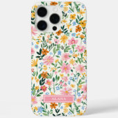 Ditsy Bloementuin met Initialen Case-Mate iPhone Case (Achterkant)
