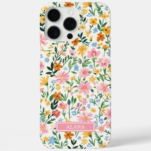Ditsy Bloementuin met Initialen Case-Mate iPhone Case (Achterkant)