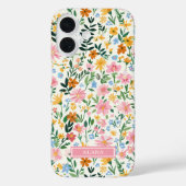 Ditsy Bloementuin met Initialen Case-Mate iPhone Case (Achterkant)