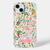 Ditsy Bloementuin met Initialen Case-Mate iPhone Case (Achterkant)