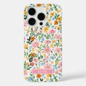 Ditsy Bloementuin met Initialen Case-Mate iPhone Case (Achterkant)