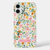 Ditsy Bloementuin Monogram Case-Mate iPhone Case (Achterkant)