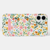 Ditsy Bloementuin Monogram Case-Mate iPhone Case (Achterkant (horizontaal))