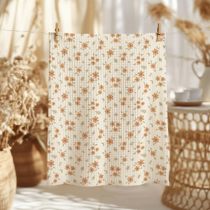 Ditsy Bloemige Cottagecore Boho Wilde Bloem Beige Theedoek