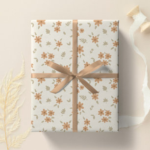 Ditsy Bloemige Cottagecore Boho Wilde Bloem Neutra Cadeaupapier