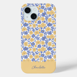 Ditsy Bloemige Preppy Coquette Meisjesachtig Geel  iPhone 15 Case
