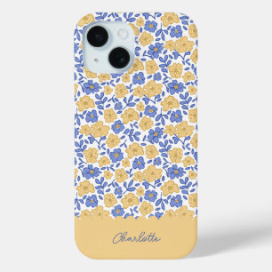 Ditsy Bloemige Preppy Coquette Meisjesachtig Geel iPhone 15 Case