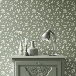 Ditsy bloemmotief gedempte neutrale cottagecore sa behang