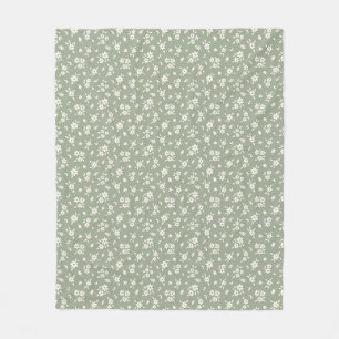 Ditsy bloemmotief gedempte neutrale cottagecore sa fleece deken
