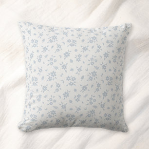 Ditsy bloempatroon kust cottage blauw wit kussen