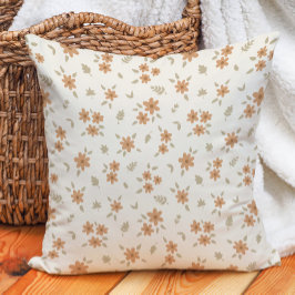 Ditsy Bloemrijke Cottagecore Boho Wilde Bloem Beig Kussen