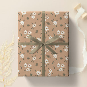 Ditsy Bloemrijke Cottagecore Boho Wilde Bloem Taan Cadeaupapier