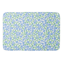  Ditsy Blue White Periwinkle Flowers Badmat