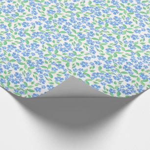 Ditsy Blue White Periwinkle Flowers Cadeaupapier