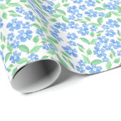  Ditsy Blue White Periwinkle Flowers Cadeaupapier (Rol Hoek)