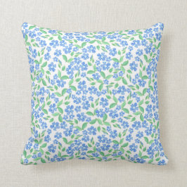 Ditsy Blue White Periwinkle Flowers Kussen