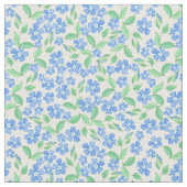 Ditsy Blue White Periwinkle Flowers Stof (Close Up)