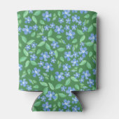 Ditsy Bright Blue Periwinkles op Green Floral Blikjeskoeler (Achterkant)