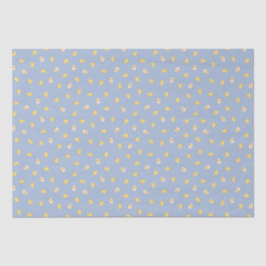 Ditsy Chicks (Chambray Blue) - Schattige vogelpatr Tissuepapier (Voorkant)