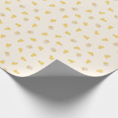 Ditsy Chicks (oude kant) - Schattige vogelpatroon Cadeaupapier (Hoek)