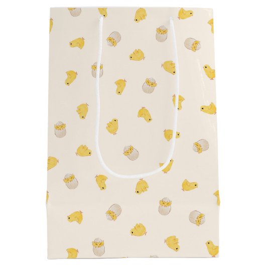 Ditsy Chicks (oude kant) - Schattige vogelpatroon Medium Cadeauzakje (Achterkant)